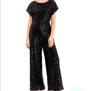 Maggy London Black Sequin Jumpsuit